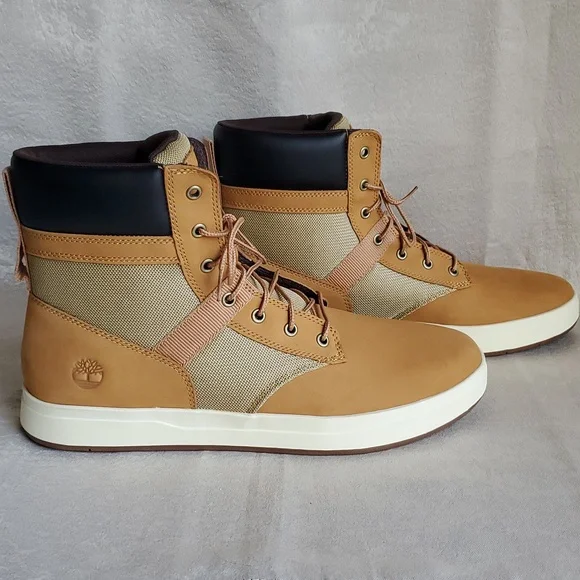 🆕️ TIMBERLAND Davis Square L/F Boot Wheat Nubuck Leather MEN'S SIZE: 13 - Picture 5 of 15
